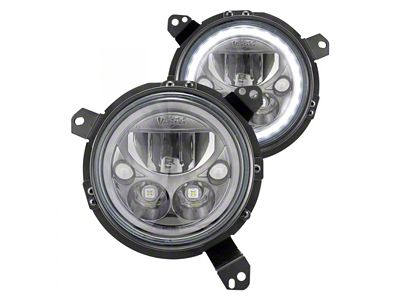 Vision X 7-Inch VX Series LED Headlight Kit with White Halo; Black Chrome Housing (18-24 Jeep Wrangler JL)