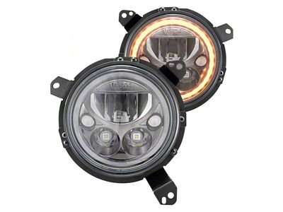 Vision X 7-Inch VX Series LED Headlight Kit with Amber Halo; Black Chrome Housing (18-24 Jeep Wrangler JL)