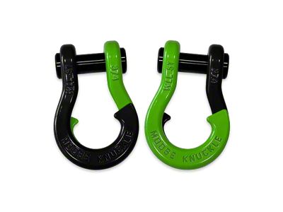 Moose Knuckle Offroad Jowl Split Recovery Shackle 3/4 Combo; Black Hole and Sublime Green