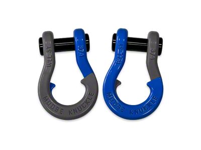Moose Knuckle Offroad Jowl Split Recovery Shackle 3/4 Combo; Gun Gray and Blue Balls