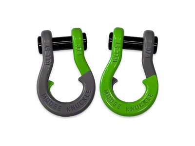 Moose Knuckle Offroad Jowl Split Recovery Shackle 3/4 Combo; Gun Gray and Sublime Green