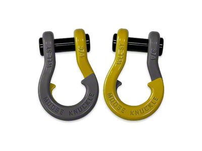 Moose Knuckle Offroad Jowl Split Recovery Shackle 3/4 Combo; Gun Gray and Detonator Yellow