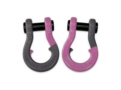Moose Knuckle Offroad Jowl Split Recovery Shackle 3/4 Combo; Gun Gray and Pretty Pink