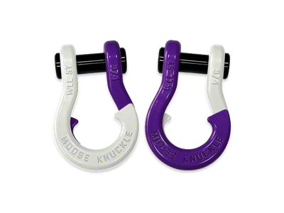 Moose Knuckle Offroad Jowl Split Recovery Shackle 3/4 Combo; Pure White and Grape Escape