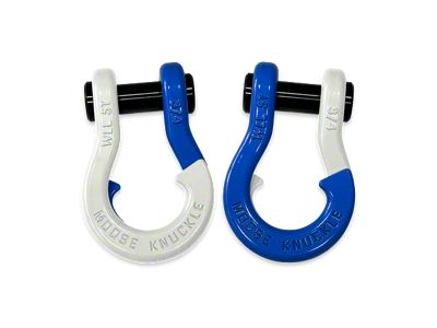 Moose Knuckle Offroad Jowl Split Recovery Shackle 3/4 Combo; Pure White and Blue Balls