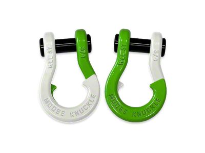 Moose Knuckle Offroad Jowl Split Recovery Shackle Combo; Pure White and Sublime Green