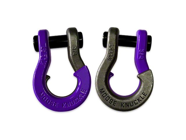 Moose Knuckle Offroad Jowl Split Recovery Shackle 3/4 Combo; Grape Escape and Raw Dog