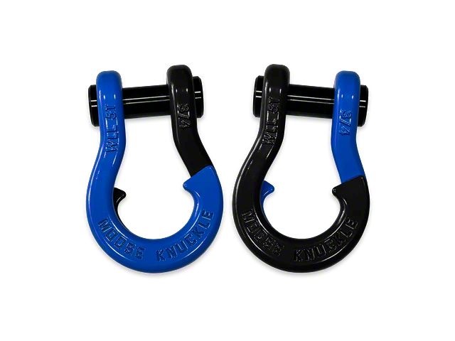 Moose Knuckle Offroad Jowl Split Recovery Shackle 3/4 Combo; Blue Balls and Black Hole