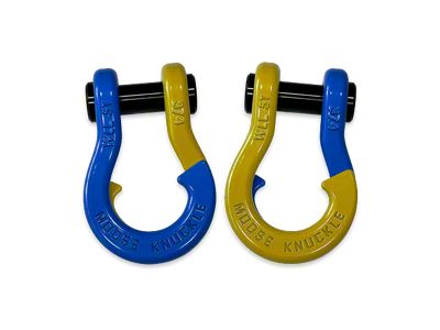 Moose Knuckle Offroad Jowl Split Recovery Shackle 3/4 Combo; Blue Balls and Detonator Yellow