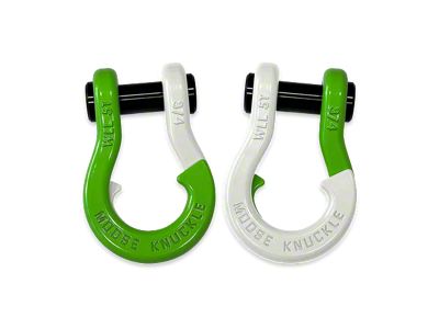 Moose Knuckle Offroad Jowl Split Recovery Shackle 3/4 Combo; Sublime Green and Pure White
