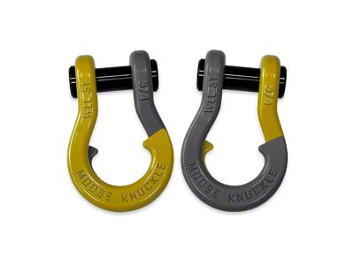 Moose Knuckle Offroad Jowl Split Recovery Shackle 3/4 Combo; Detonator Yellow and Gun Gray
