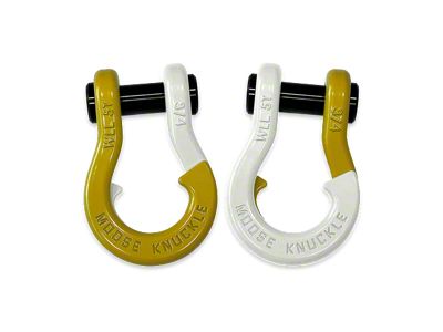 Moose Knuckle Offroad Jowl Split Recovery Shackle 3/4 Combo; Detonator Yellow and Pure White