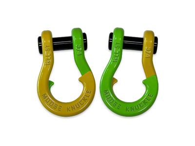 Moose Knuckle Offroad Jowl Split Recovery Shackle Combo; Detonator Yellow and Sublime Green