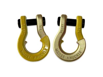 Moose Knuckle Offroad Jowl Split Recovery Shackle 3/4 Combo; Detonator Yellow and Brass Knuckle