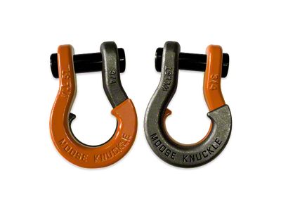 Moose Knuckle Offroad Jowl Split Recovery Shackle 3/4 Combo; Obscene Orange and Raw Dog