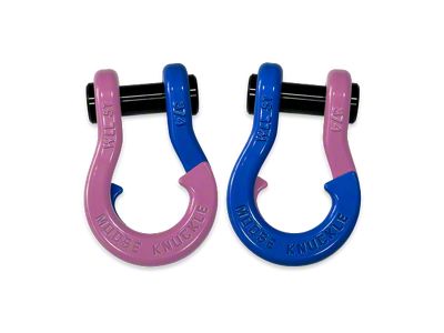 Moose Knuckle Offroad Jowl Split Recovery Shackle 3/4 Combo; Pretty Pink and Blue Balls