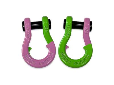 Moose Knuckle Offroad Jowl Split Recovery Shackle 3/4 Combo; Pretty Pink and Sublime Green
