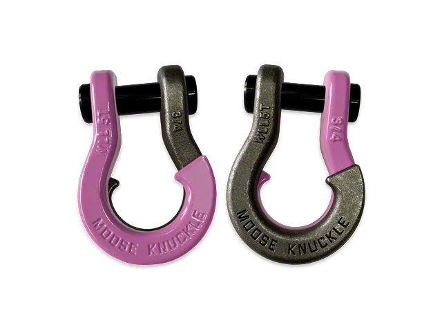 Moose Knuckle Offroad Jowl Split Recovery Shackle 3/4 Combo; Pretty Pink and Raw Dog