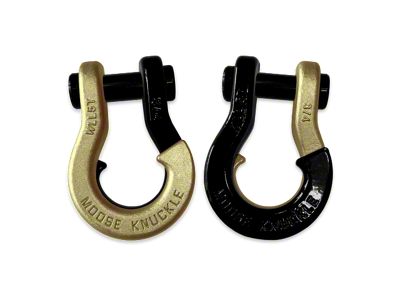 Moose Knuckle Offroad Jowl Split Recovery Shackle 3/4 Combo; Brass Knuckle and Black Hole
