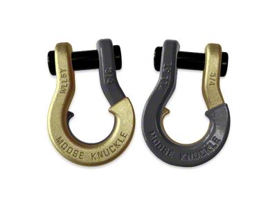 Moose Knuckle Offroad Jowl Split Recovery Shackle Combo; Brass Knuckle and Gun Gray
