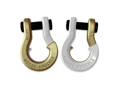 Moose Knuckle Offroad Jowl Split Recovery Shackle 3/4 Combo; Brass Knuckle and Pure White