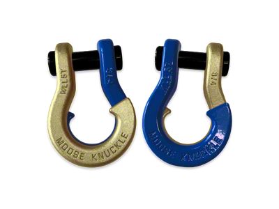 Moose Knuckle Offroad Jowl Split Recovery Shackle 3/4 Combo; Brass Knuckle and Blue Balls