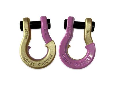 Moose Knuckle Offroad Jowl Split Recovery Shackle 3/4 Combo; Brass Knuckle and Pretty Pink