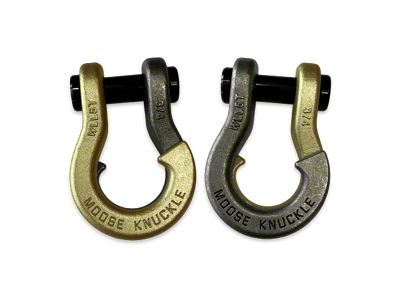 Moose Knuckle Offroad Jowl Split Recovery Shackle 3/4 Combo; Brass Knuckle and Raw Dog