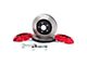 Alcon 4-Piston Front Big Brake Kit with 357x32mm Slotted Rotors; Red Calipers (07-18 Jeep Wrangler JK w/ 5x5.5-Inch Hubs)