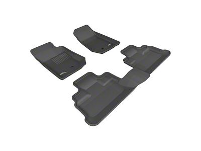 3D MAXpider KAGU Series All-Weather Custom Fit Front and Rear Floor Liners; Black (07-13 Jeep Wrangler JK 4-Door)