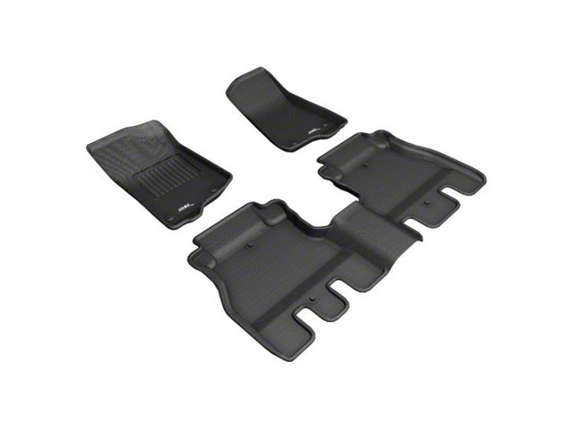 3D MAXpider KAGU Series All-Weather Custom Fit Front and Rear Floor Liners; Black (18-24 Jeep Wrangler JL 4-Door, Excluding 4xe)