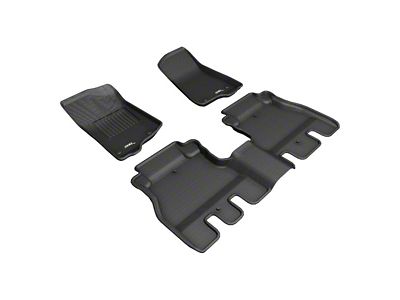 3D MAXpider KAGU Series All-Weather Custom Fit Front and Rear Floor Liners; Black (18-23 Jeep Wrangler JL 4-Door, Excluding 4xe)