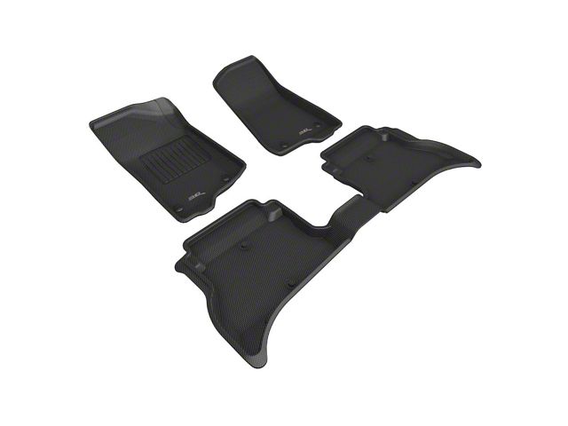 3D MAXpider KAGU Series All-Weather Custom Fit Front and Rear Floor Liners; Black (21-24 Jeep Wrangler JL 4xe)