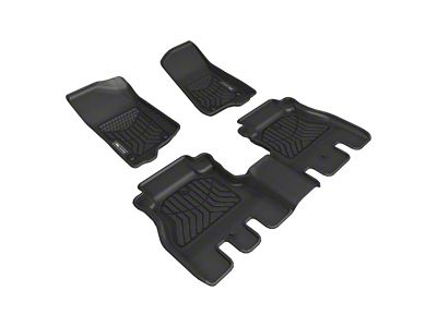 3D MAXpider Maxtrac Series All-Weather Custom Fit Front and Rear Floor Liners; Black (18-23 Jeep Wrangler JL 4-Door, Excluding 4xe)