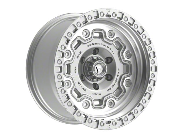 Fittipaldi Offroad FT100 Gloss Silver Machined Wheel; 17x9 (07-18 Jeep Wrangler JK)