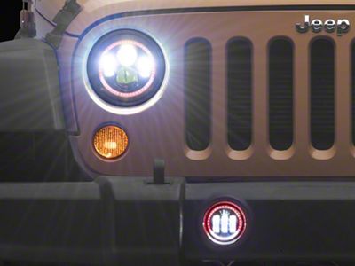 7-Inch RGB Halo LED Headlights and Fog Lights; Black Housing; Clear Lens (97-18 Jeep Wrangler TJ & JK)