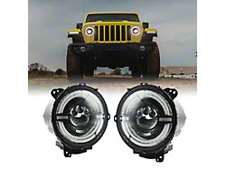 9-Inch LED Headlights with DRL; Black Housing; Clear Lens (18-23 Jeep Wrangler JL)