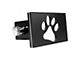 2-Inch Aluminum Trailer Hitch Cover with Paw Print; Black (Universal; Some Adaptation May Be Required)