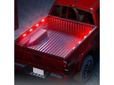 8-LED Focal Series Rock Light Pod Truck Bed Lighting Kit; Red (Universal; Some Adaptation May Be Required)