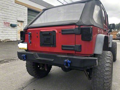 Affordable Offroad Full Size Rear Bumper; Black (07-18 Jeep Wrangler JK)