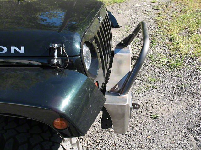Affordable Offroad Front Bumper with Bull Bar; Bare Metal (18-24 Jeep Wrangler JL)