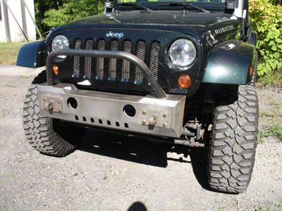 Affordable Offroad Front Bumper with Bull Bar; Black (18-24 Jeep Wrangler JL)