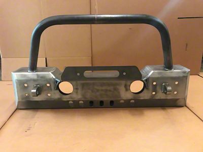 Affordable Offroad Winch Front Bumper with Bull Bar; Bare Metal (18-24 Jeep Wrangler JL)