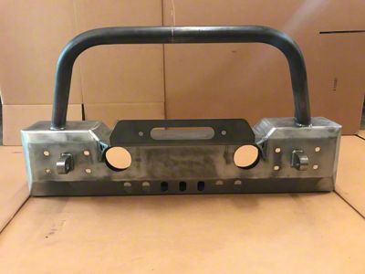 Affordable Offroad Winch Front Bumper with Bull Bar; Black (07-18 Jeep Wrangler JK)