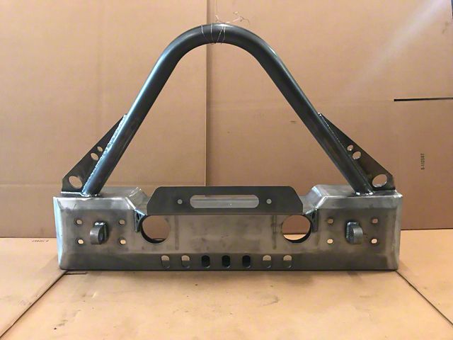 Affordable Offroad Winch Front Bumper with Stinger; Bare Metal (18-24 Jeep Wrangler JL)