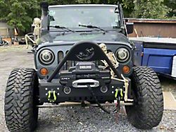 Affordable Offroad Front Winch Bumper with Stinger; Black (07-18 Jeep Wrangler JK)