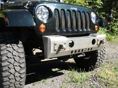 Affordable Offroad Plain Front Bumper; Black (07-18 Jeep Wrangler JK)
