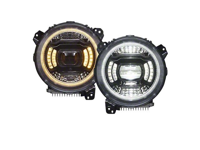 Diode Dynamics Elite LED Non-Sealed Headlights; Black Housing; Clear Lens (18-24 Jeep Wrangler JL)