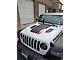Hood Stripe with 1941 Logo; Matte Black with Red (20-24 Jeep Gladiator JT Launch Edition, Rubicon)