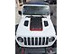 Hood Stripe with 4x4 Logo; Matte Black with Red Pinstripe (20-24 Jeep Gladiator JT Launch Edition, Rubicon)